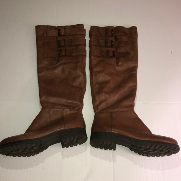 Kelsi Dagger tall brown leather Libby Boots - Picture 1 of 16